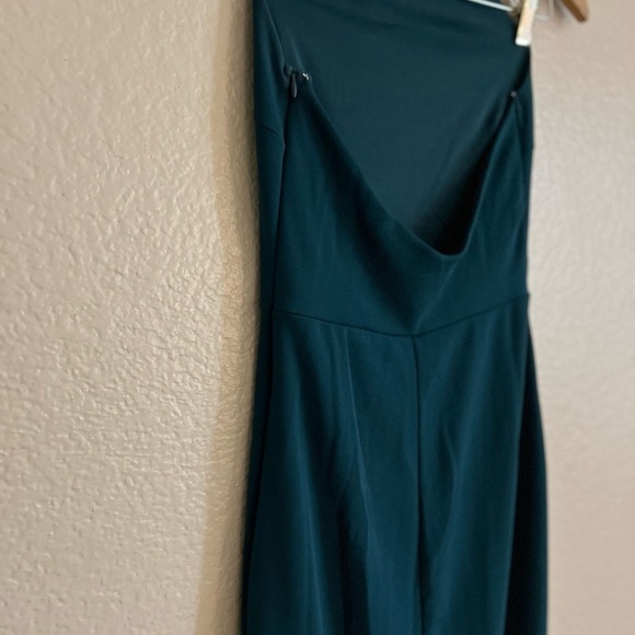 NWOT Remarkable Elegance Teal Backless Halter Column Maxi Dress - Picture 6 of 8